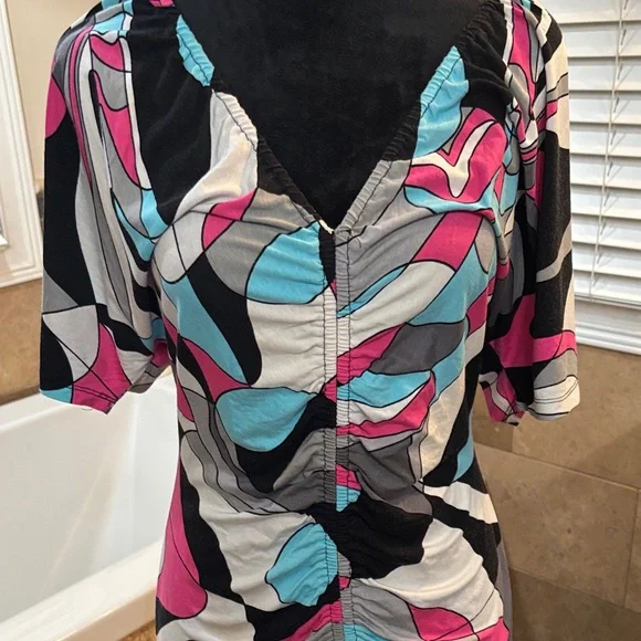 Cache Multicolor Ruched top - Picture 2 of 4